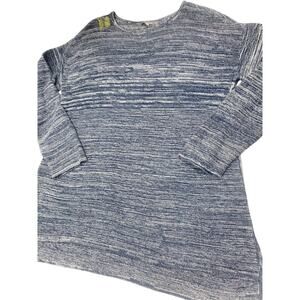 Daisy Fuentes Top XL Oversized Long Knit Sweater Tunic Heathered Blue Womens 1X